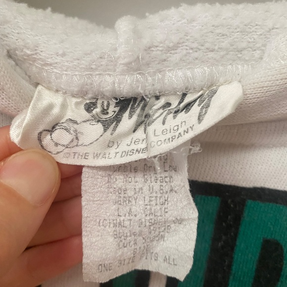 Vintage Unisex Mickey by Jerry Leigh Disney White "what Up Mic" Hoodie One Size - Picture 2 of 12